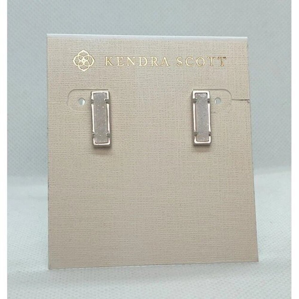 Kendra Scott Lady Matte Gold Stud Earrings In Iridescent Drusy